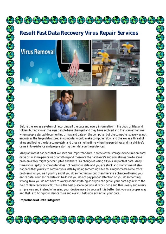Result Fast Data Recovery Virus Repair Services