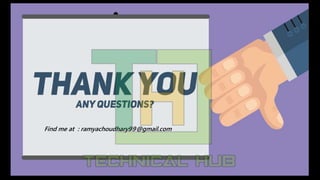 6
Any questions?
Find me at @username & user@mail.me
Add background image
Find me at : ramyachoudhary99@gmail.com
 