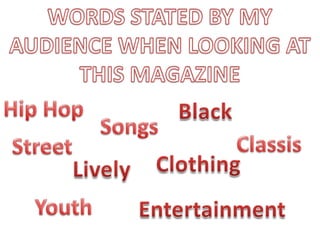 Audience Feedback Results