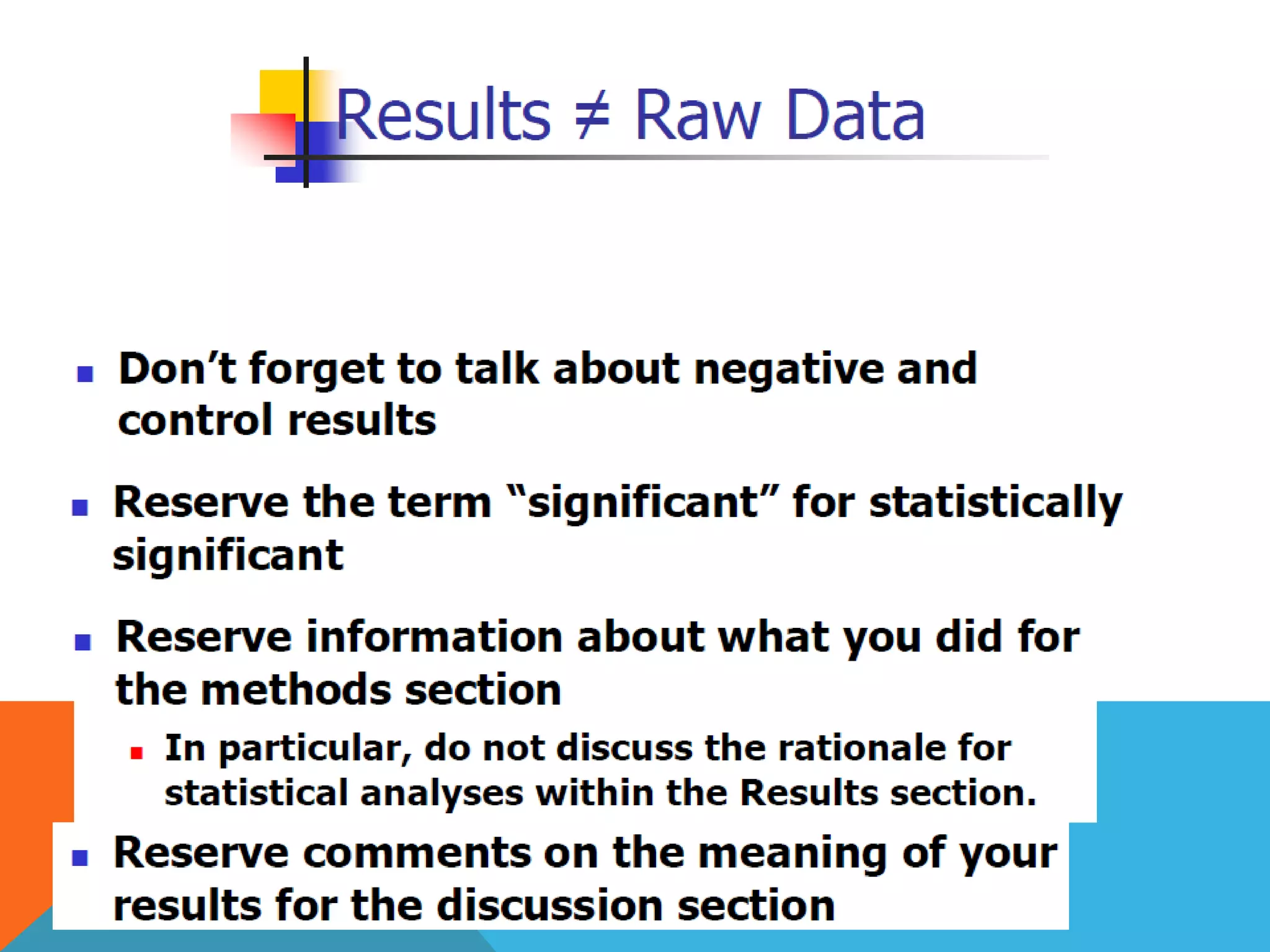 How to write a scientific research ( Results section)