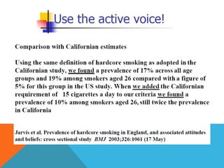 How to write a scientific research ( Results section)