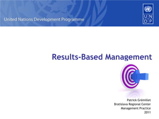 Results-Based Management Patrick Grémillet Bratislava Regional Center  Management Practice 2011 