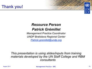 3 to 6 outputs per agency outcome