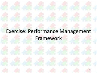 Exercise: Performance Management 
53 
Framework 
 