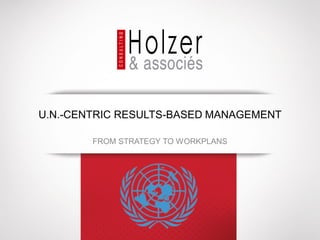 FROM STRATEGY TO WORKPLANS 
U.N.-CENTRICRESULTS-BASED MANAGEMENT  