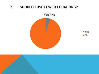 7.   SHOULD I USE FEWER LOCATIONS?
                 Yes / No




                                     Yes
                                     No
 