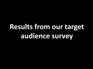 Results from our target
audience survey

 