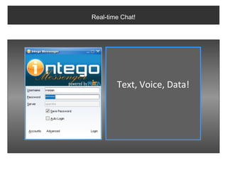 Real-time Chat!




        Text, Voice, Data!
 