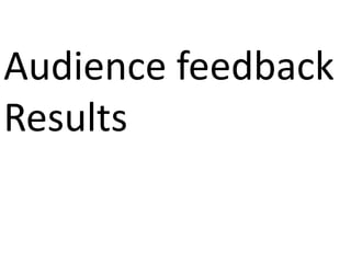 Audience feedback
Results
 