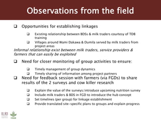 Monitoring outcomes at household level: Preliminary findings of the first round of household survey 