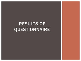 RESULTS OF QUESTIONNAIRE 
