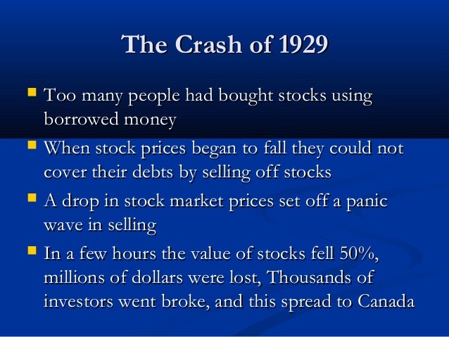 stock market crash results