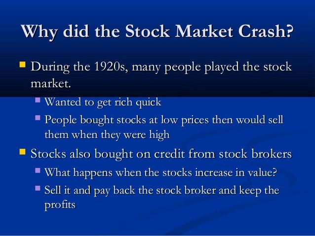 results of the stock market crash