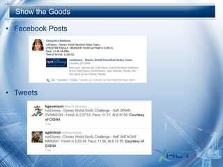 Show the Goods

• Facebook Posts

• Tweets

 