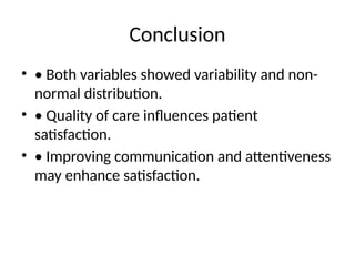 Analyzing Patient Satisfaction and Quality of Care: Statistical ...