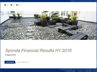 Sponda Financial Results H1 2016
4 August 2016
 