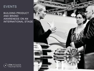 EVENTS
BUILDING PRODUCT
AND BRAND
AWARENESS ON AN
INTERNATIONAL STAGE
 