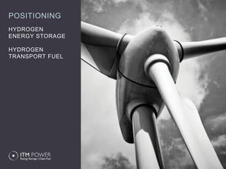 POSITIONING
HYDROGEN
ENERGY STORAGE

HYDROGEN
TRANSPORT FUEL
 