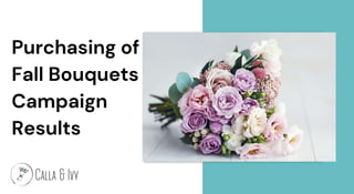 Purchasing of
Fall Bouquets
Campaign
Results
Image placeholder
 