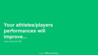Powered by
Your athletes/players
performances will
improve...
Friday, October 02, 2020
 