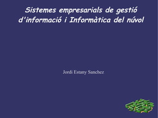 Sistemes empresarials de gestió
d'informació i Informàtica del núvol
Jordi Estany Sanchez
 