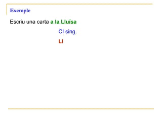 Exemple Escriu una carta  a la Lluïsa CI sing. LI 