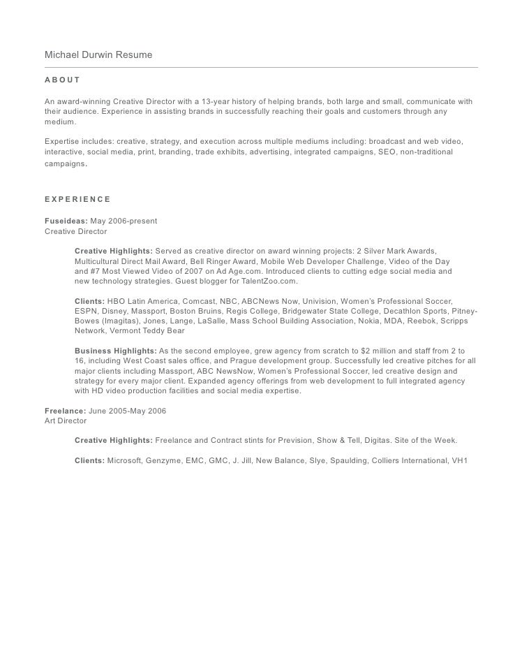 resume creative director
