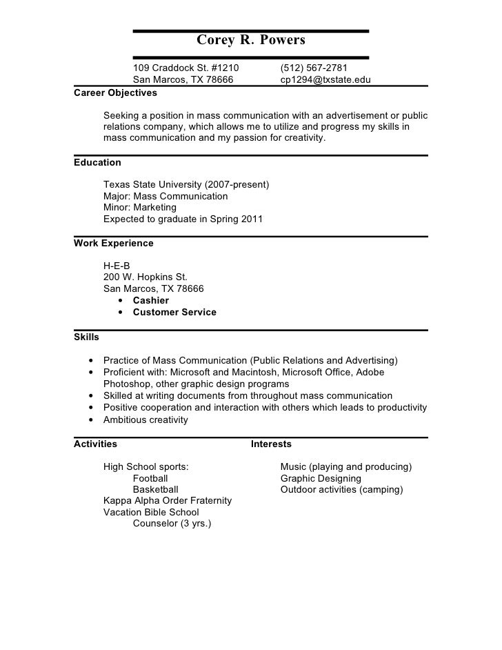 Transfer Student Resume Transfer Student Resume
