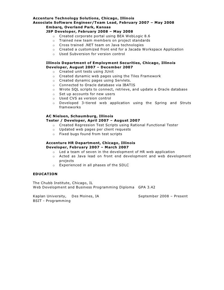 Asp net senior developer resume