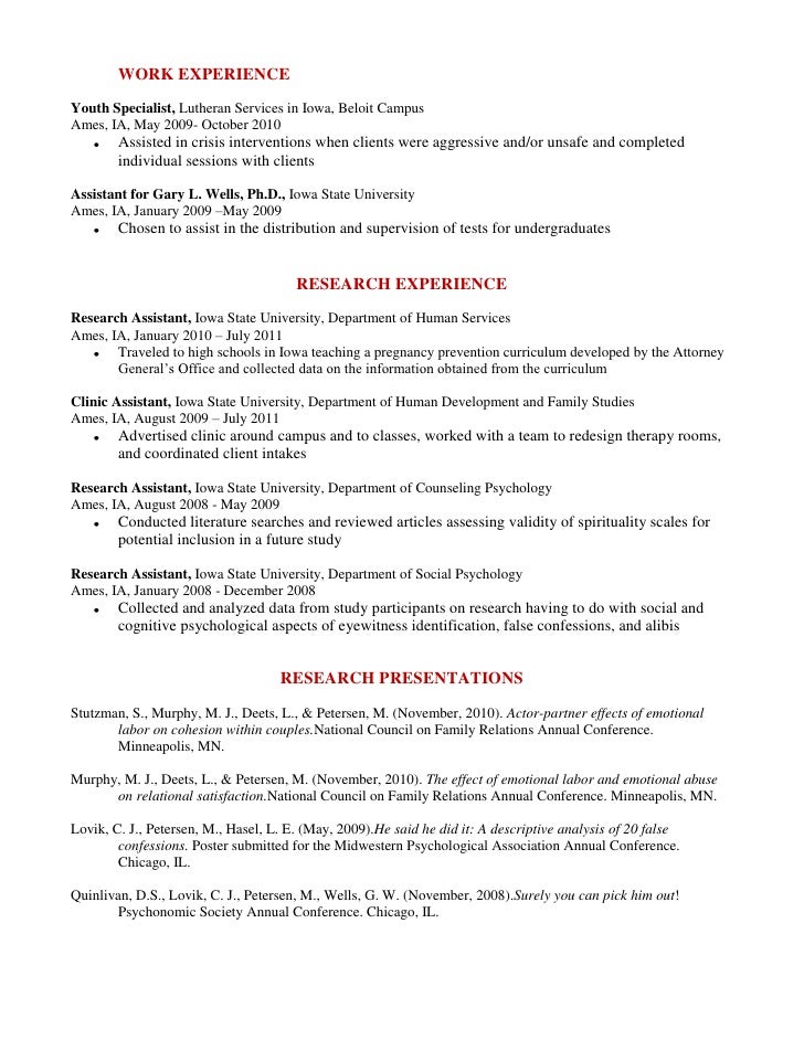 Iowa state university resume