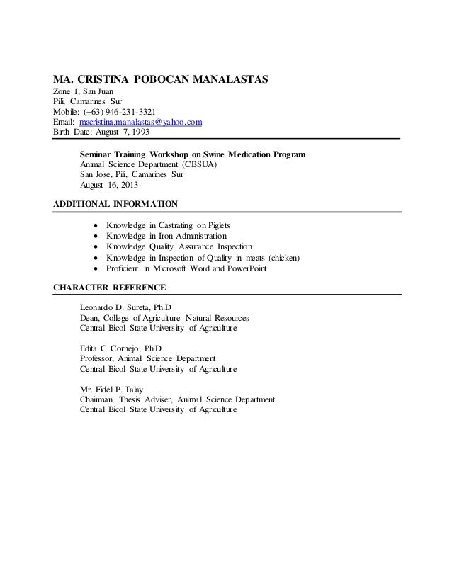 animal science resumes