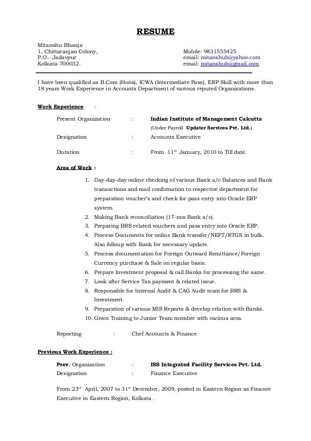 resume sutanu kandar