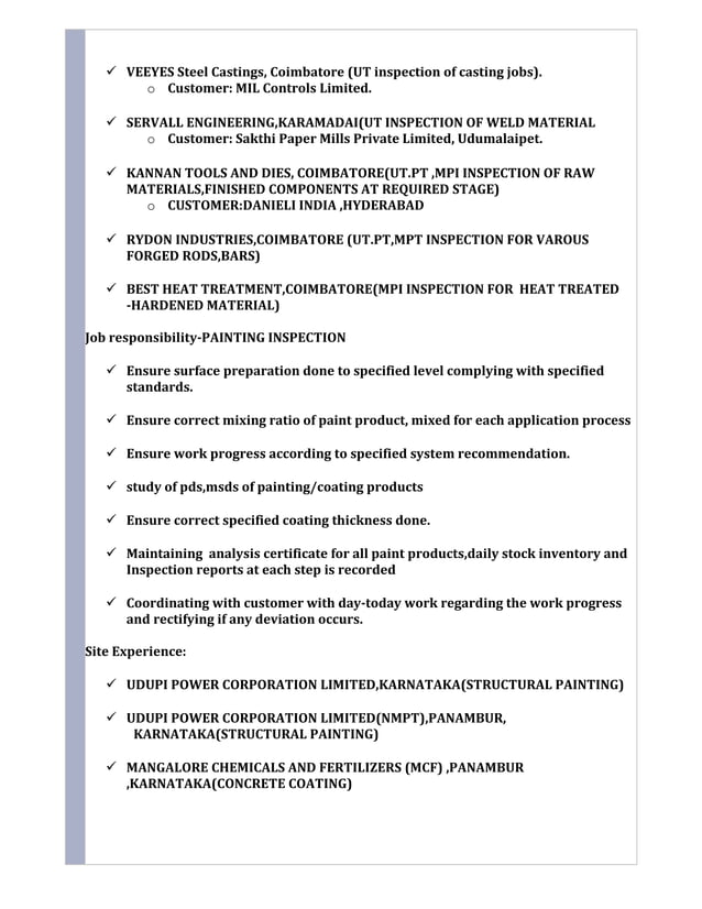 ResumeQA/QC PAINTING INSPECTOR PDF