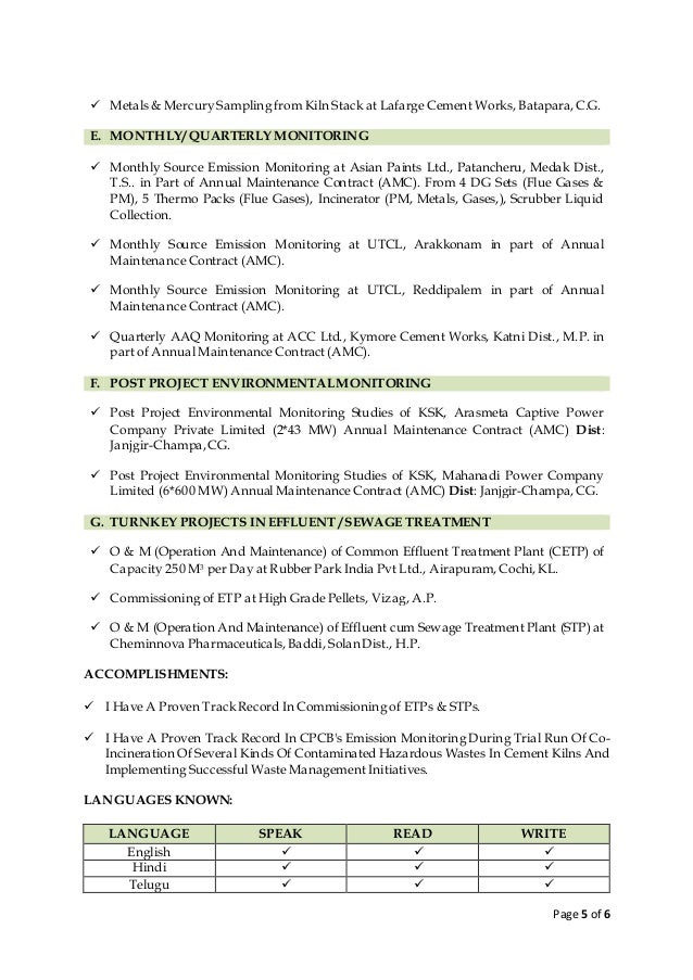 environmental scientist resumes