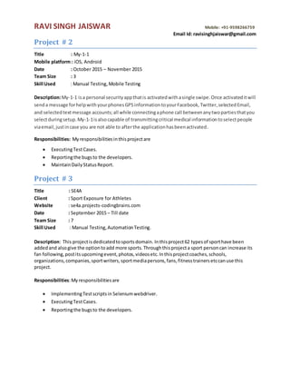 3 years of experience in Software Testing | DOCX