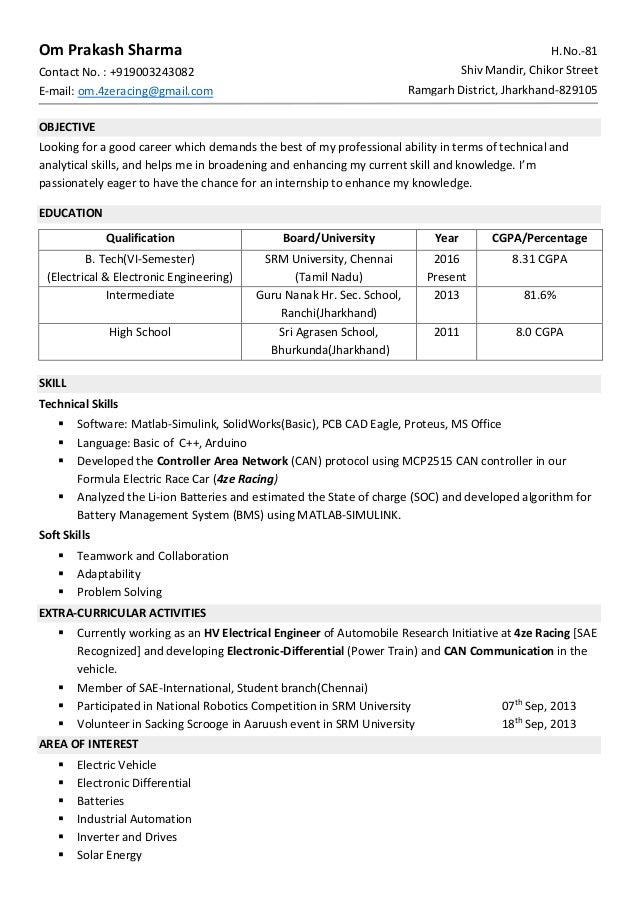 resumé format