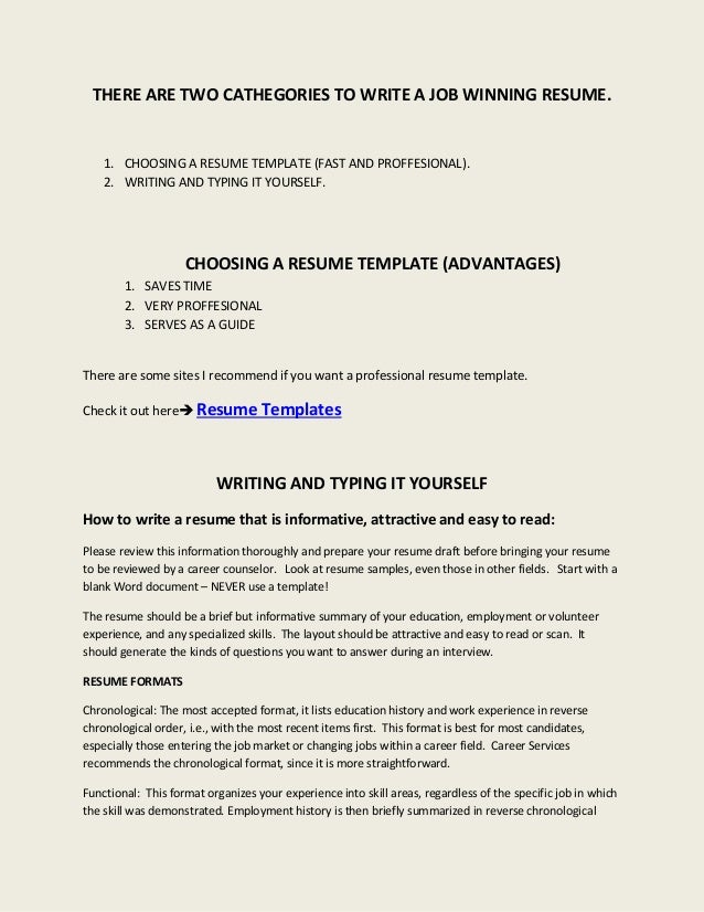 how to build a job winning resume
