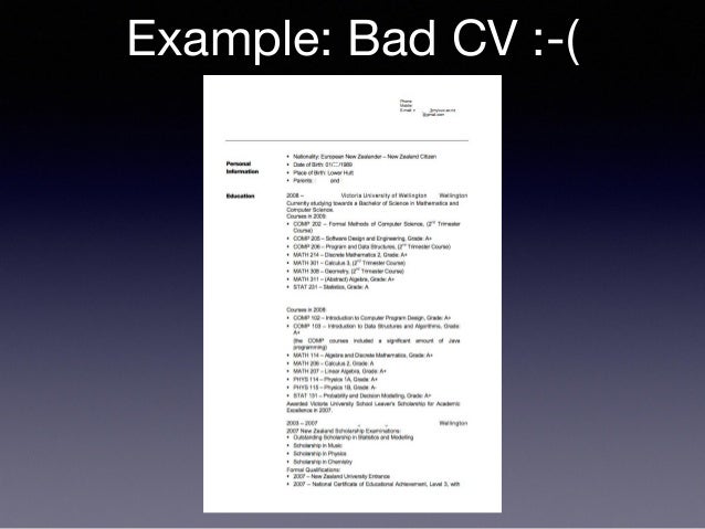 example of bad resume