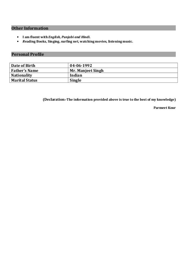 Resume for HR & Marketing Executive