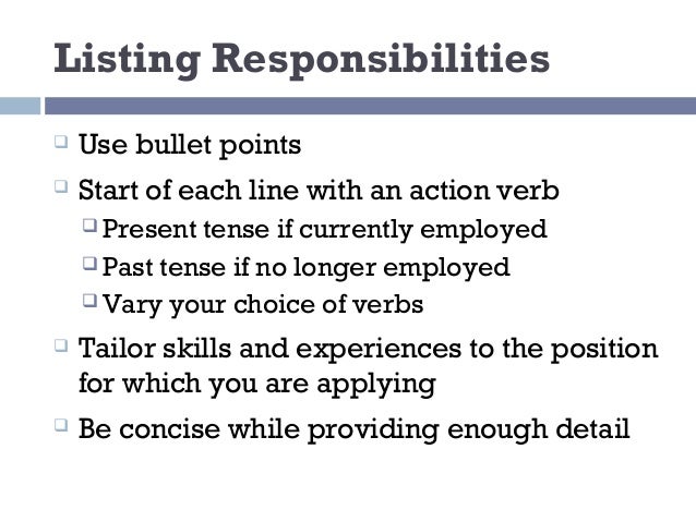 resume in present tense