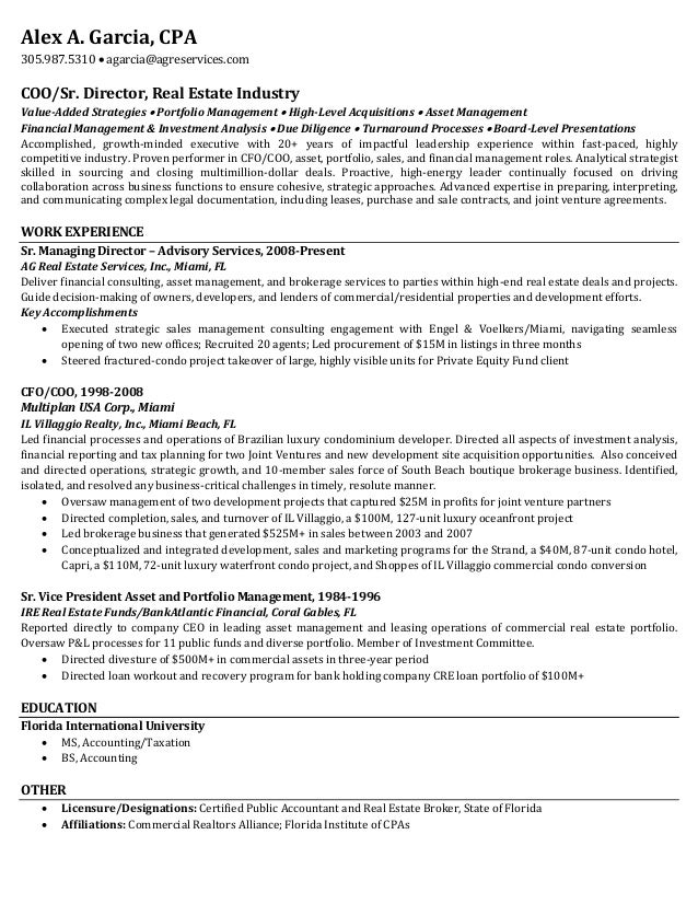 resume alex a garcia real estate 8 13