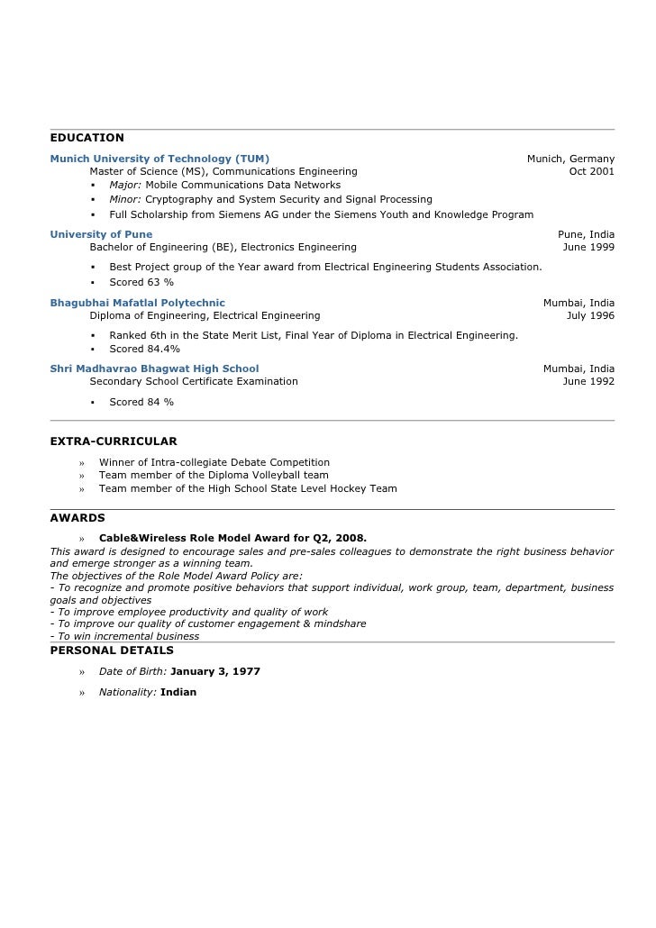 resume ashish deshpande pre sales resume examples
