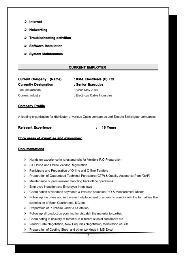 name of resumes