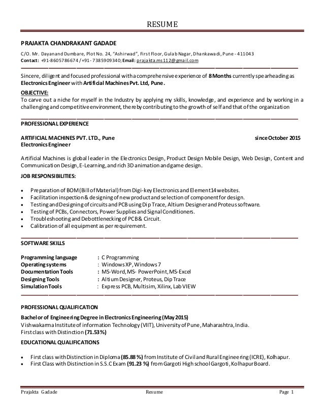 resume electronics engineer with 8 months experience updated electronics design engineer resume