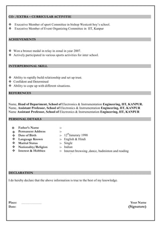 Resume Format Download In Ms Word 07