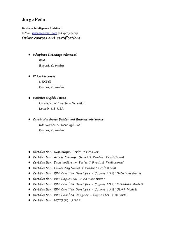 data warehouse resume