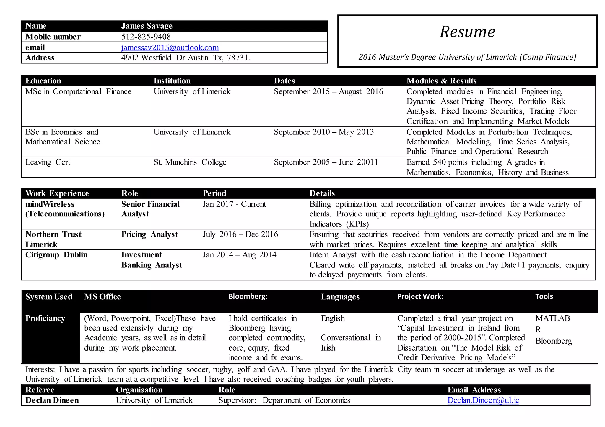 resume-james-savage-ppt