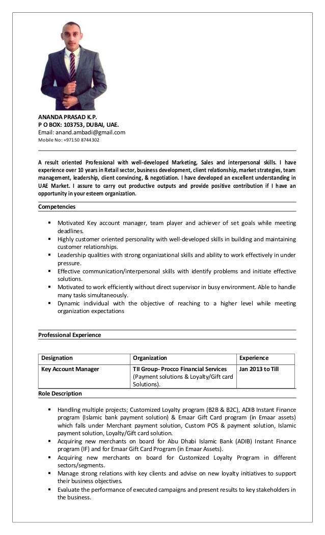 Key Account Manager Responsibilities - Resume Key Account Manager Payment Solutions 1 638 