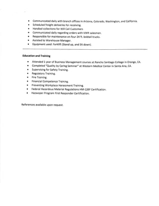 Resume letters