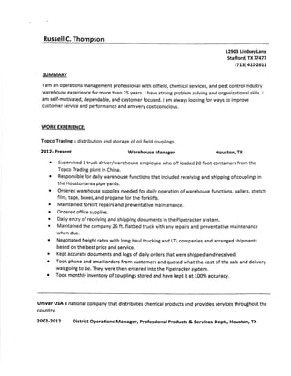 Resume letters